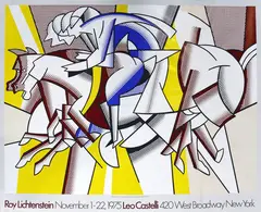 Jasper Johns Roy Lichtenstein, Two 1970s Leo Castelli Gallery exhibition poster prints