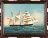 Chinese Artist Unknown, c. 1877, The British ship ‘The Jessie Mc Donald. Entering Hong Kong’, oil on canvas