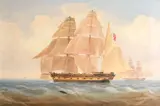William Clark, ‘The Malabar’, a Merchant vessel, oil on canvas