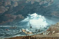 View of the Opposite of Sulkhea Side, from the Respondentia Walk with a North-wester coming on by James Baillie Fraser, sold Dec 2023