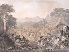 John A. Gilfillan, Interior of a Native Village or ‘Pā’, in New Zealand
