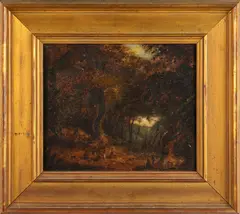 Albin Martin, Imperial Troops Camp in the New Zealand Bush (1860), oil on canvas