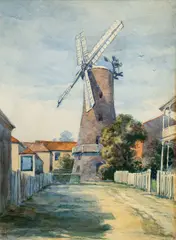 Edward William Payton, Partington’s Windmill, watercolour