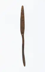 Ketu, Early 19th century agricultural tool, carved wooden paddle shaped tool, used to loosen soil around plants, abrasions to point of the digging end