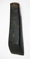 Tōki Okamoto, Adze, large argillite toki with well-defined edges, raised curve brow to the blade edge, large chip to cutting edge 320mm, unpolished tang to one side of upper section