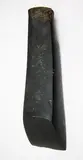 Tōki Okamoto, Adze, large argillite toki with well-defined edges, raised curve brow to the blade edge, large chip to cutting edge 320mm, unpolished tang to one side of upper section