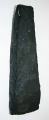 Tōki Okamoto, Adze, Large toki with slightly curved, chipped blade edge, steep bevel with no marked chin, straight vertical sides, entire surface displays flake scars and hammer-dressing, part polished