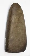 Tōki Okamoto, Adze, 19th century stone adze with straight blade with one very small corner chip, steep short bevel, rounded chin, straight vertical sides tapered to rounded poll
