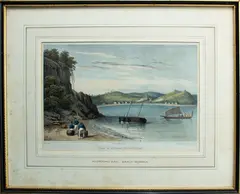 Village de Koro-rareka (Nouvelle Zélande), ‘Watering Bay, Early Russell’ by Émile-René Ménard, sold Dec 2023