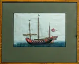 Chinese Artist, Two Junks, gouache and watercolour on silk, ca 19th Century