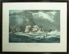 William John Huggins, View of Ramsgate, with Vessels in a Strong Gale making for the Harbour