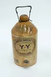 Two-gallon stoneware jar by WaiWai Mineral Water Co., Stanley Street, Auckland, with tap, sold Dec 2023