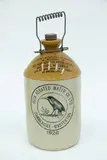 Two-gallon stoneware jar by Huia Aerated Water Co., Dannevirke, Masterton, with pictorial Huia bird, sold Dec 2023