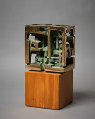 Habitation No. 59 by Guy Ngan, cast bronze on original timber base, unique, sold Nov 2023