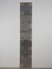 Stephen Bambury, Ghost Ladder (III), chemical action and silver leaf on seven aluminium panels