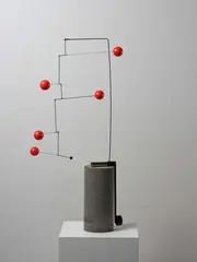 Phil Price, Untitled - Kinetic Sculpture, stone, metal, metal wire and acrylic on table tennis balls