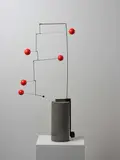 Phil Price, Untitled - Kinetic Sculpture, stone, metal, metal wire and acrylic on table tennis balls