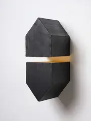 Stephen Bambury, Hausen (Another Place), Slovenia, 2000, 2000, charred wood, 23k gold on two units
