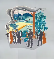 Ernest Mervyn Taylor, Mural for the Wairoa Centennial Library, Hawke’s Bay, oil on board (1961)