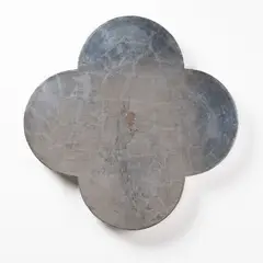 Max Gimblett, Trickster, black bole clay, palladium leaf, moon gold leaf and gesso on shaped board