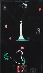 Monument Plan by Tony de Lautour, acrylic and oil on linen canvas, sold Nov 2023