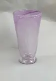 Keith Murray for Royal Brierley, Large lilac glass vase, of footed flared form with bubble air inclusions
