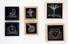 Malcolm Harrison, Domesticated Jellyfish series, set of six embroideries