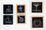 Malcolm Harrison, Domesticated Jellyfish series, set of six embroideries