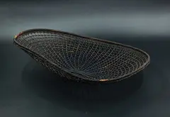 Large oval dish by Ruth Castle, fine woven rattan, sold Oct 2023