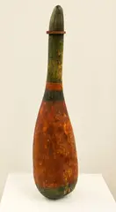 Geoffrey Fairburn, Gourd, dye on gourd with incised geometric motifs and te reo inscriptions
