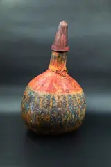 Geoffrey Fairburn, Gourd, dye on gourd, with incised geometric motifs