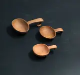 Levi Borgstrom, Three mini-scoops, carved wood