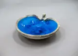 Sea Hawk bowl by Len Castle, earthenware bowl, with rich alkaline blue glazed interior and silica-rubbed oxide exterior, sold Oct 2023