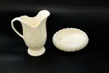 A white water jug and a float bowl by Crown Lynn Potteries, slip-cast ceramic, sold Oct 2023