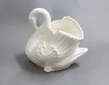 Large white male swan by Crown Lynn Potteries, slip-cast ceramic (restored), sold Oct 2023