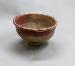Pedestal bowl by Mirek Smisek, with copper and grey ash glaze, cut design to the rim, sold Oct 2023