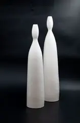 Graham Ambrose, Two large white bottle vases, porcelain
