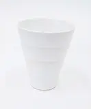 John Parker, White grooved vase, porcelain with shiny white glaze