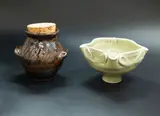 Mirek Smisek, Small pedestal bowl and a handled jar