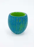 Elizabeth McClure, Sgraffito Vase #46, blown glass, sand-beaded and enamelled