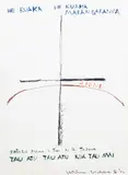 Ralph Hotere, He Kuaka, acrylic and oil pastel on paper
