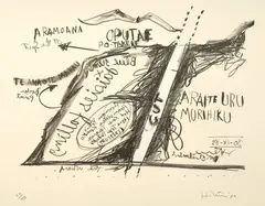 Oputae by Ralph Hotere, lithograph, 29/40, offered Oct 2023