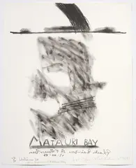 Black Rainbow at Matauri Bay by Ralph Hotere, lithograph, 22/30, sold Oct 2023