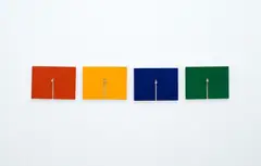 Oliver Perkins, Swimming Lessons, acrylic on marine ply, 4 parts