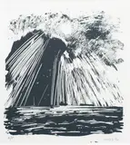 Michael Smither, Pacific Bomb Testing, linocut, A/P