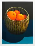 Michael Smither, Oranges in a Seagrass Basket, screenprint, 23/65