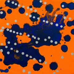 Untitled by John Reynolds, acrylic and paint marker on canvas, sold Oct 2023