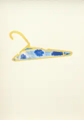 Liyen Chong, Untitled - Clothes hanger, mixed media on card