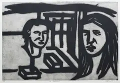 Jeffrey Harris, In Possession, etching, 13/18