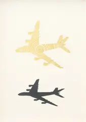 Liyen Chong, Untitled - Airplanes, mixed media on card
